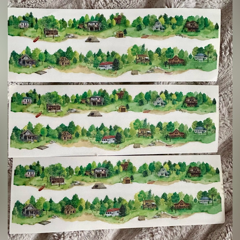 3 Sandylion cottage Shoreline Horizons Border Scrapbooking Stickers Sticker Vtg